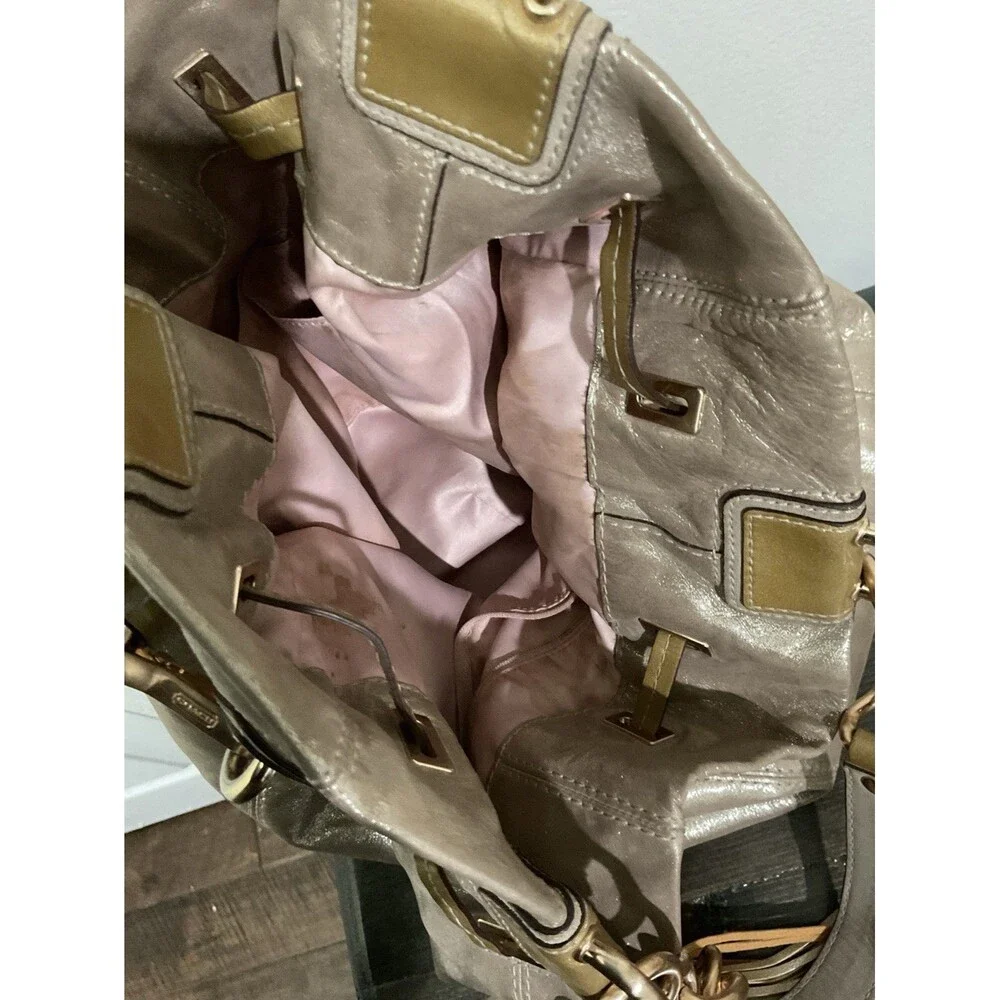 Coach Metallic Gold Leather Tote Bag - Picture 10 of 12